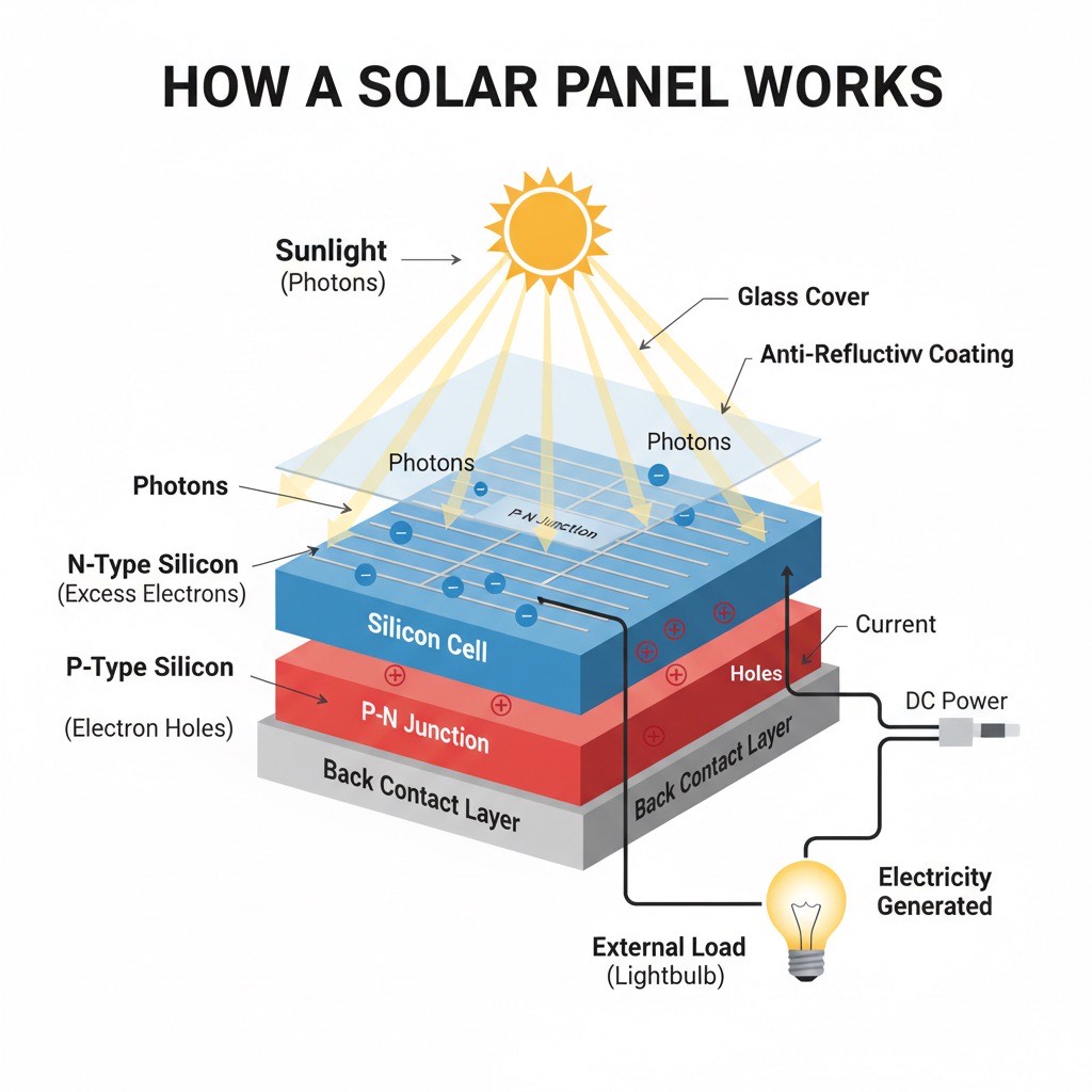 Wie funktioniert eigentlich ein Photovoltaikmodul?